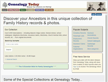 Tablet Screenshot of genealogytoday.com